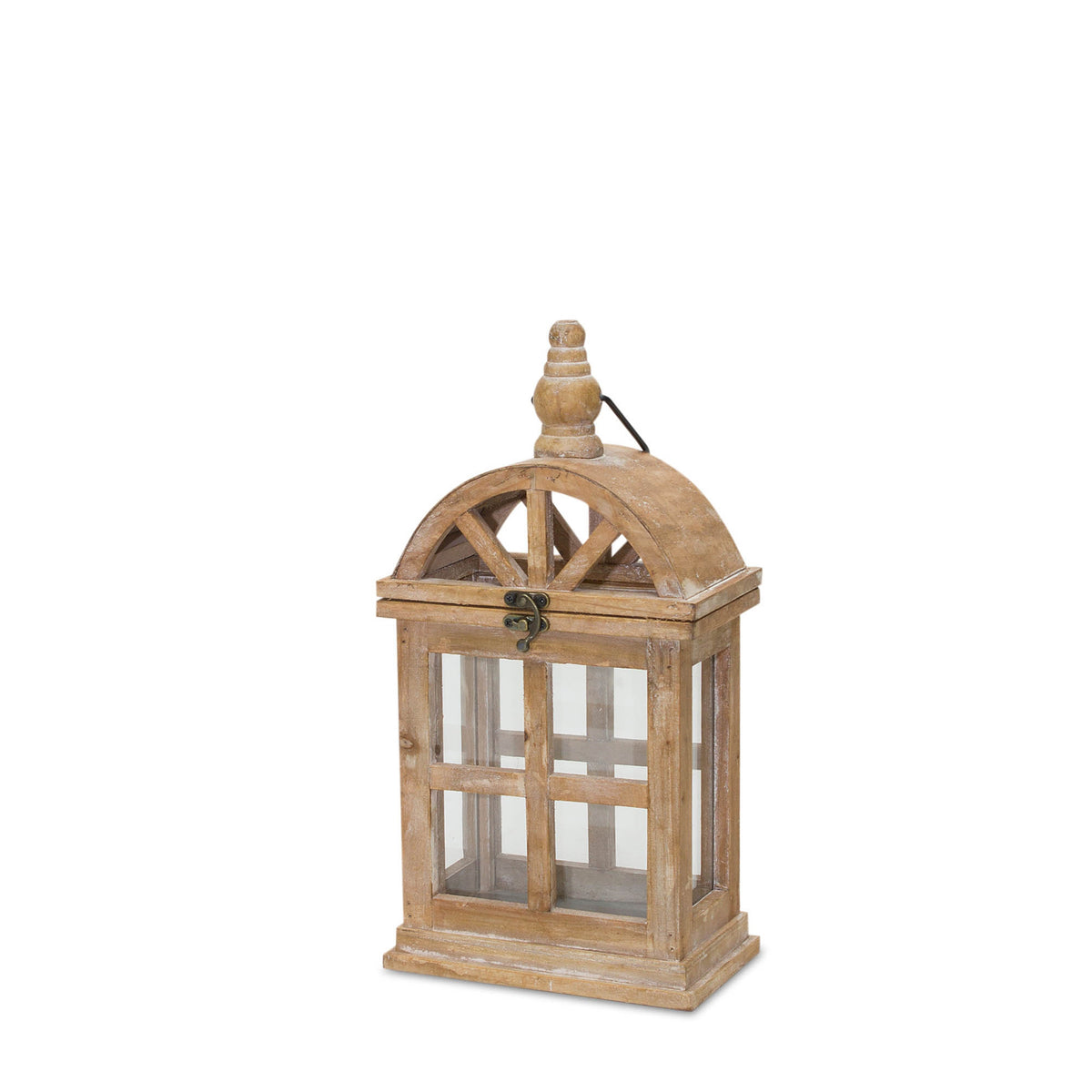 Natural Wooden Lantern with Curved Top (Set of 2) — additional view