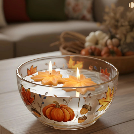 Floating Maple Leaf Beeswax Candle