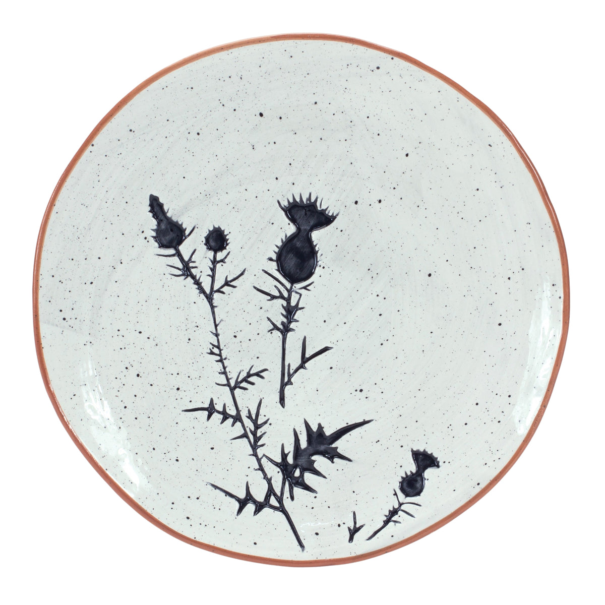 Rustic Thistle Etched Plate with Speckled Finish (Set of 4) — additional view