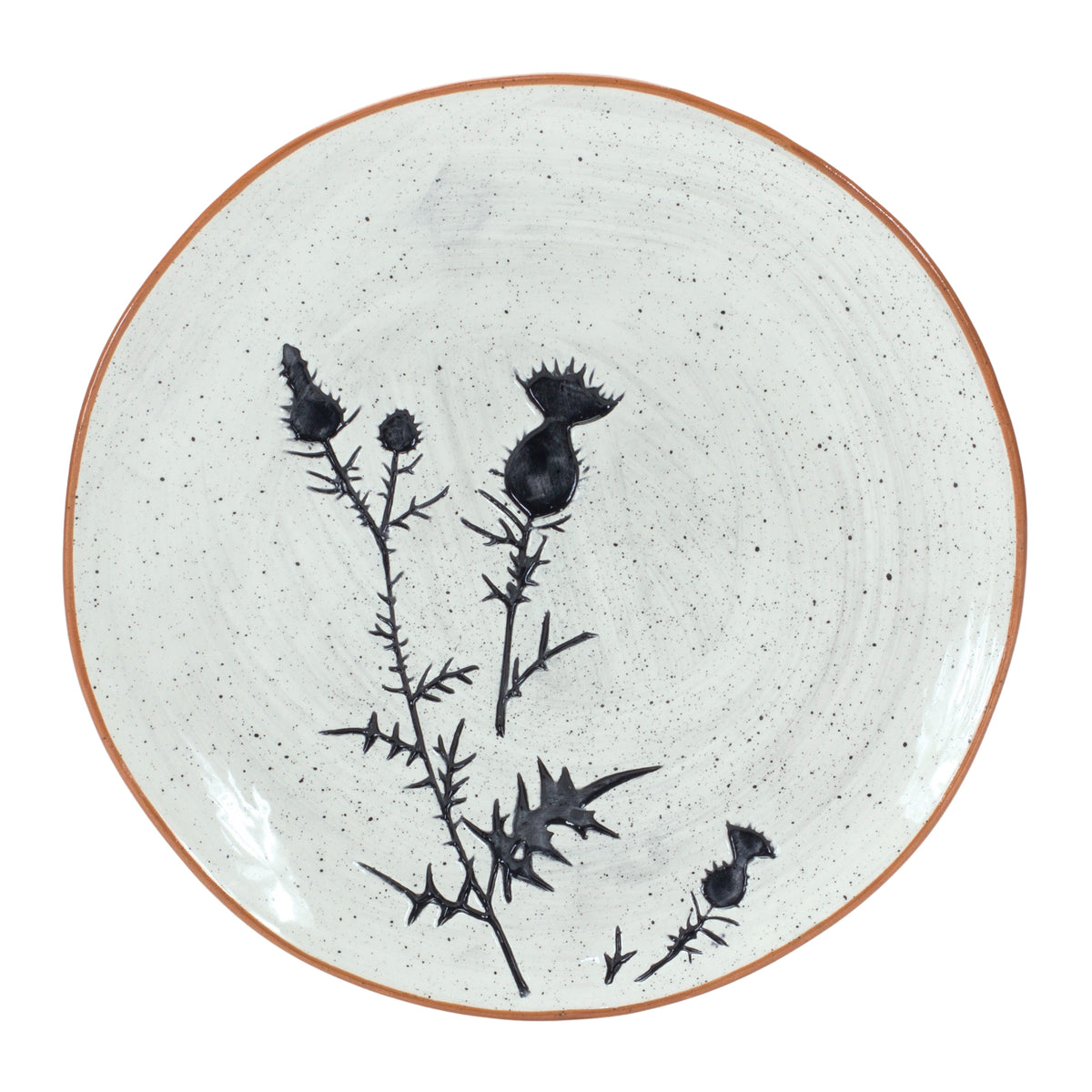 Rustic Thistle Etched Plate with Speckled Finish (Set of 4) — additional view