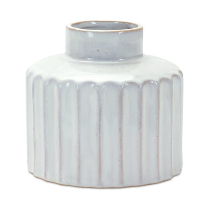 Ribbed Porcelain Vase with Washed Finish (Set of 2) — additional view