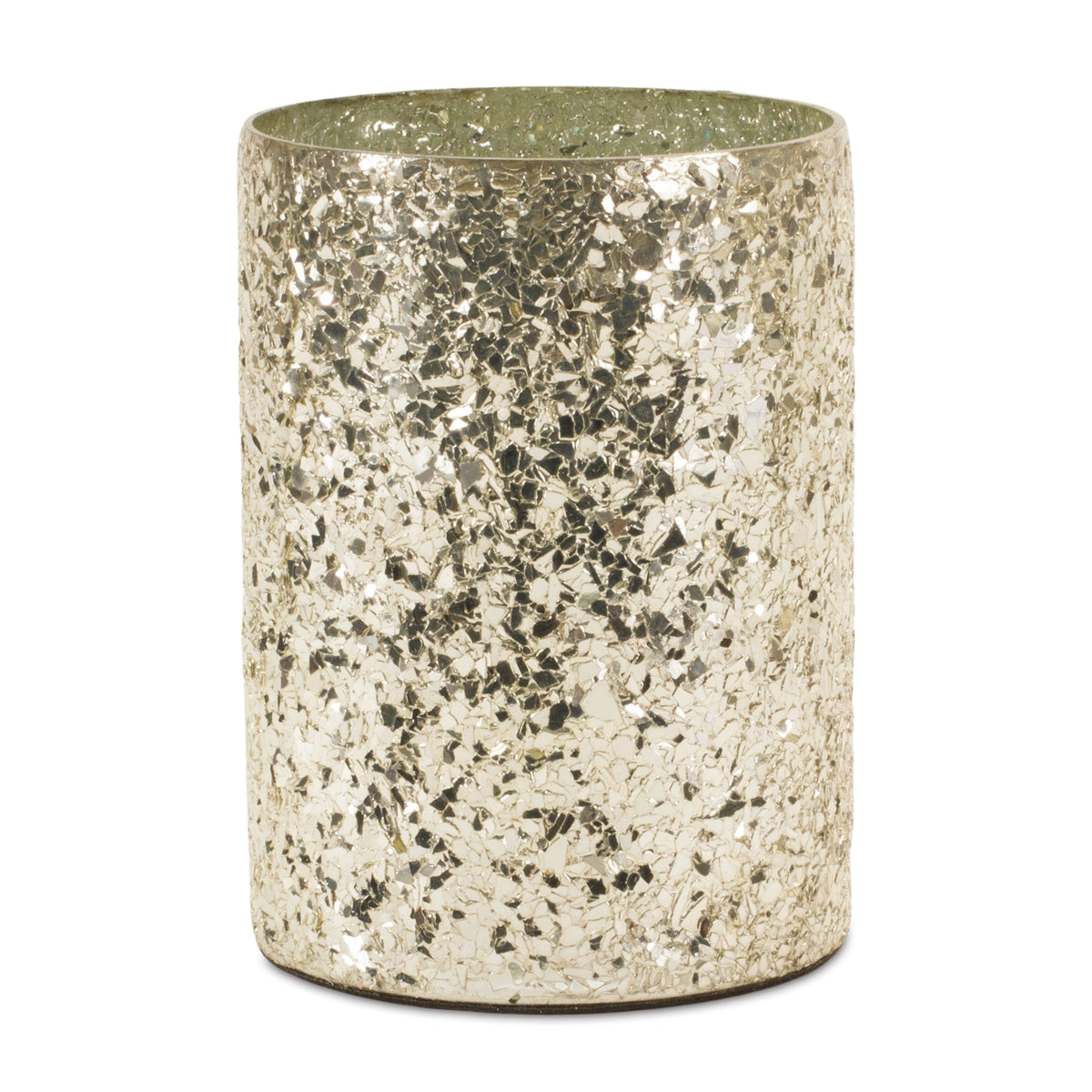 Gold Mosaic Glass Candle Holder (Set of 2) — additional view