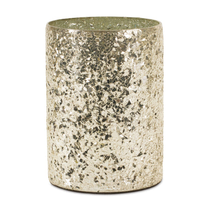 Gold Mosaic Glass Candle Holder (Set of 2) — additional view