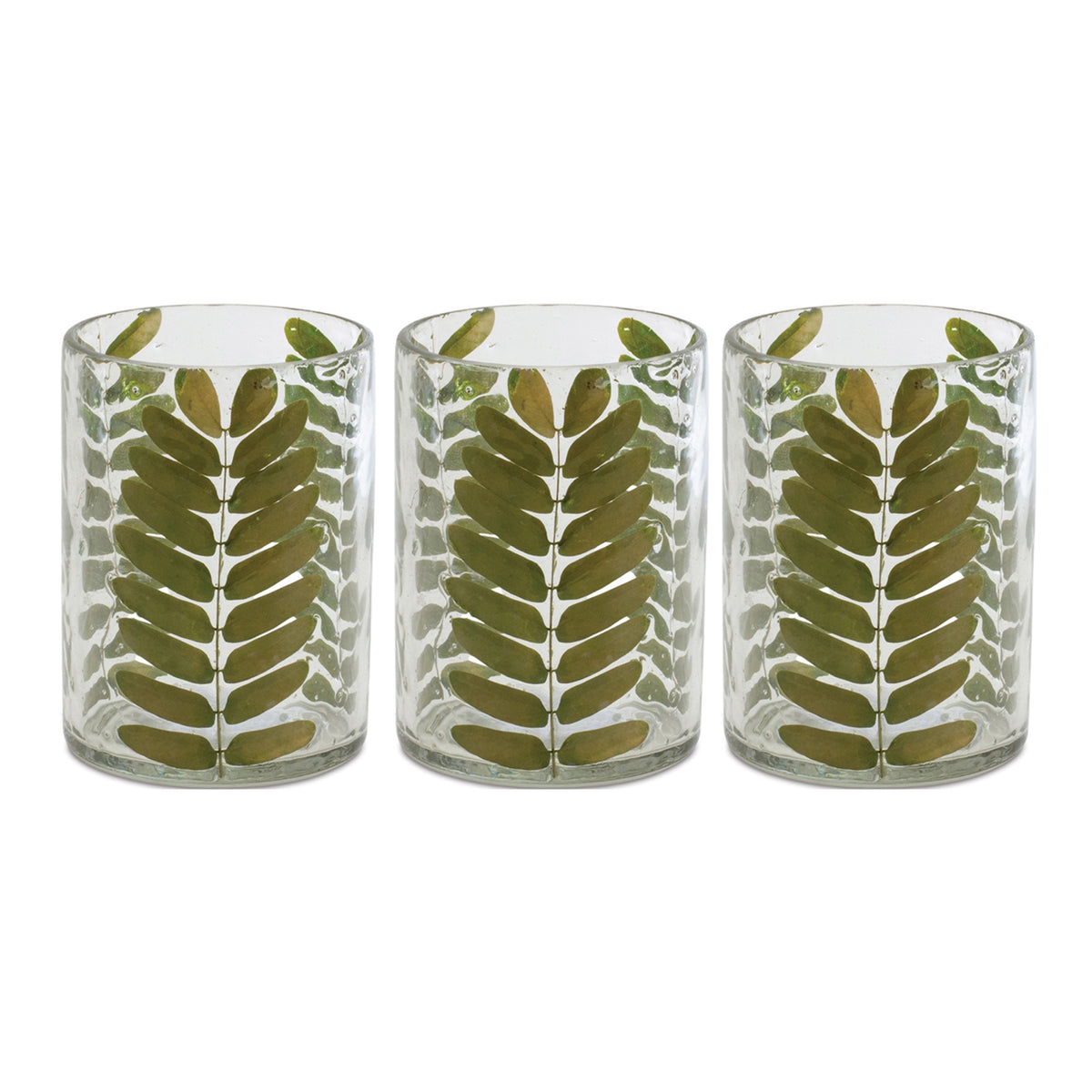Dried Leaf Glass Candle Holder (Set of 3) — additional view