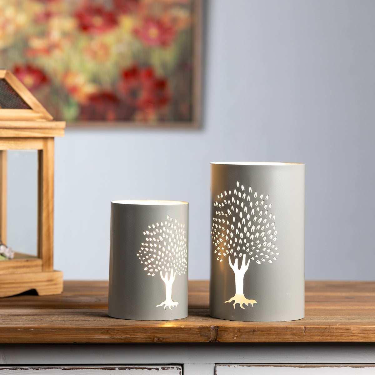 Punched Metal Tree Candle Holder (Set of 2) — additional view