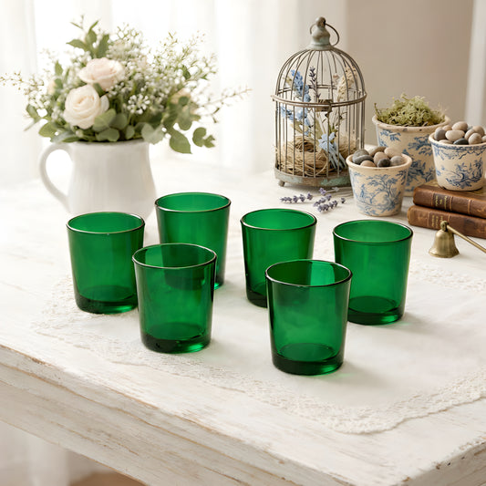 Green Glass Votive Candle Holder
