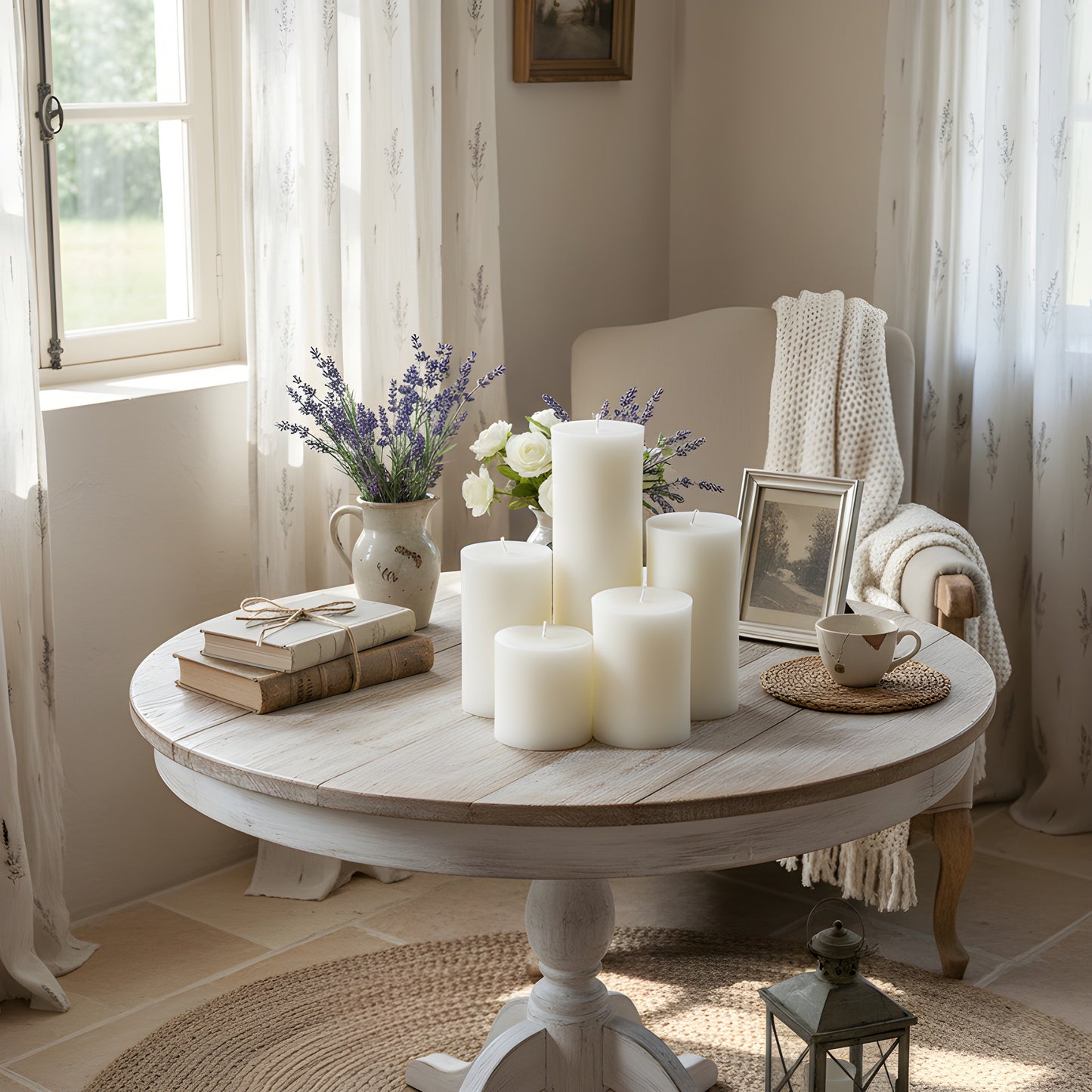 3 Inch White Beeswax Pillar Candles