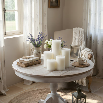 3 Inch White Beeswax Pillar Candles