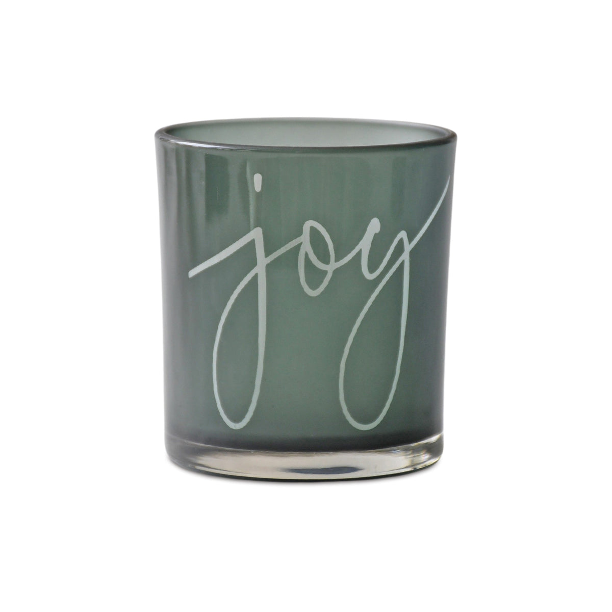 Green Glass Joy Candle Holder (Set of 3) — additional view