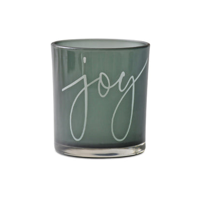 Green Glass Joy Candle Holder (Set of 3) — additional view