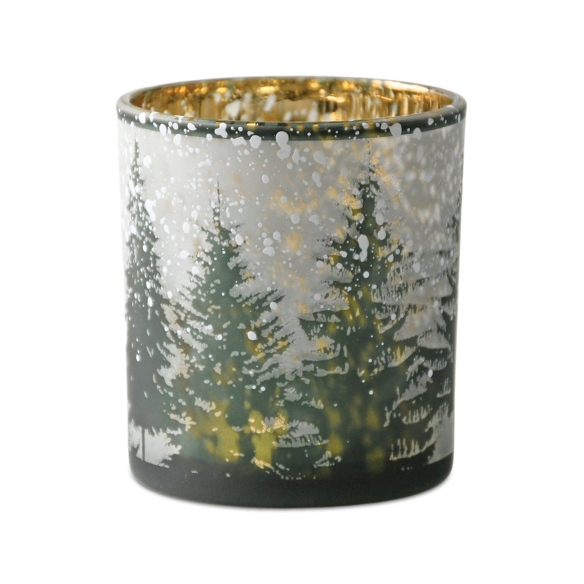 Frosted Pine Mercury Glass Candle Holder (Set of 3) — additional view