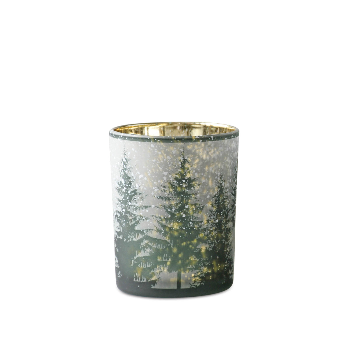 Frosted Pine Mercury Glass Candle Holder (Set of 2) — additional view