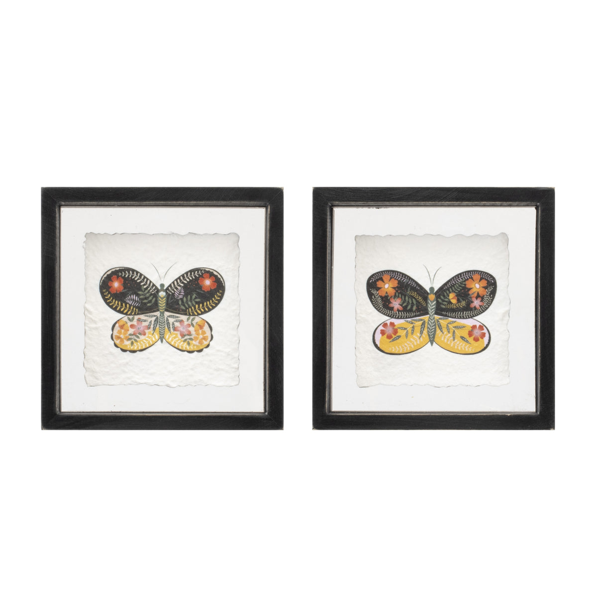 Framed Butterfly Block (Set of 2)