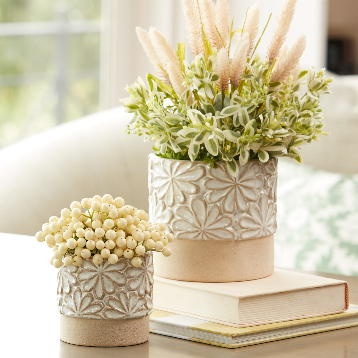 Ceramic Floral Planter (Set of 2) — additional view