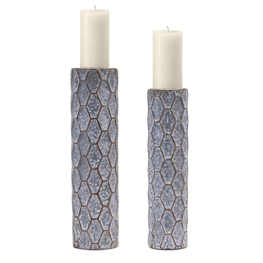 Honeycomb Metal Candle Holder (Set of 2)