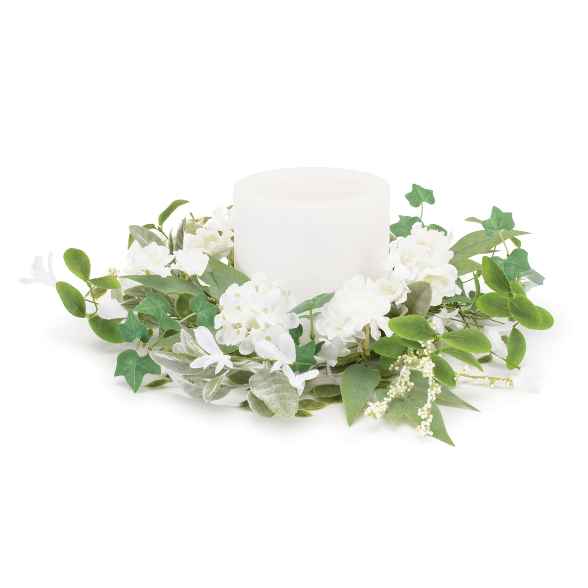 Mixed Floral and Foliage Candle Ring 17.5"D