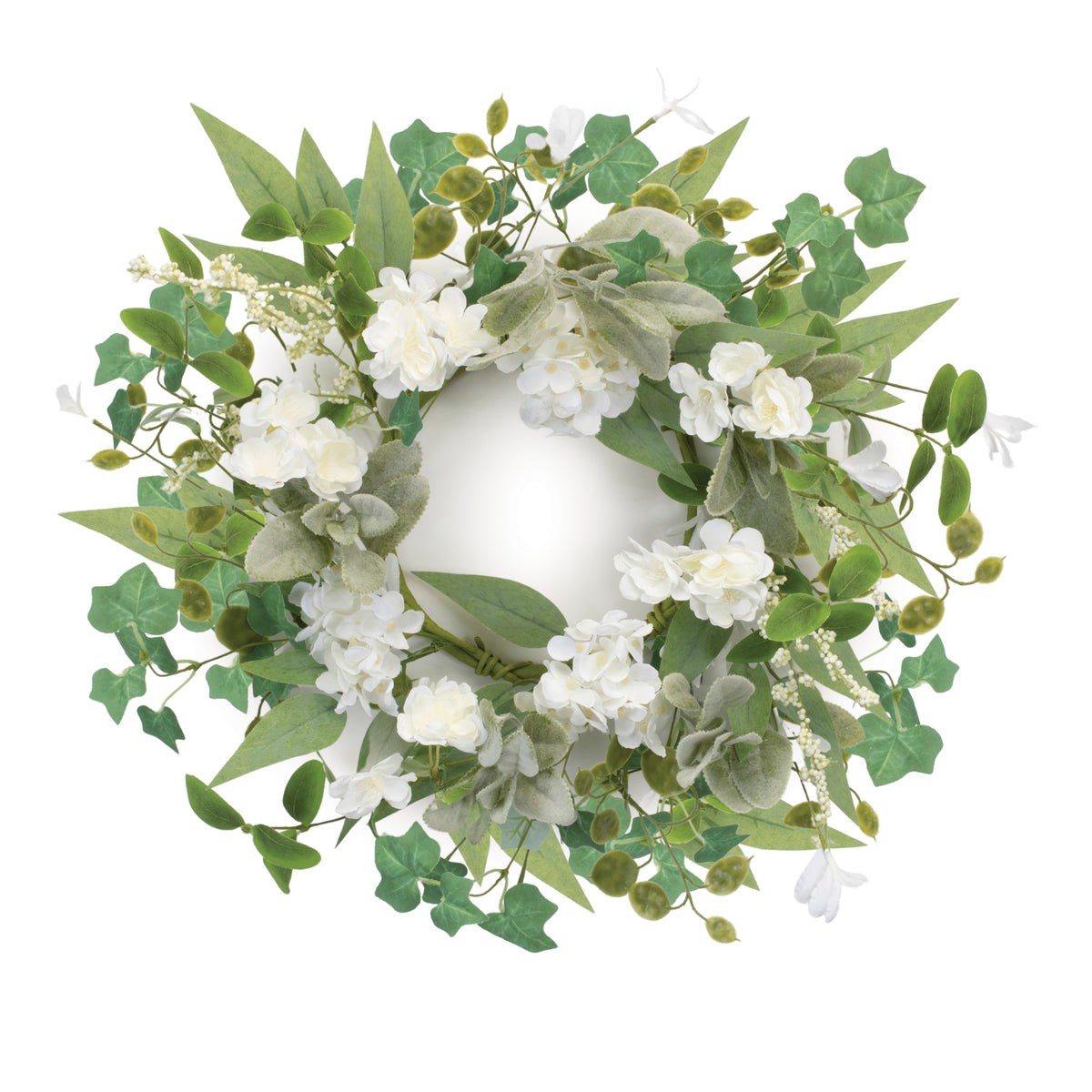 Mixed Floral and Foliage Candle Ring 17.5"D — additional view