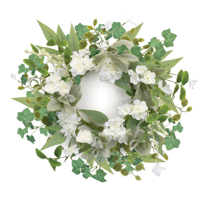 Mixed Floral and Foliage Candle Ring 17.5"D — additional view