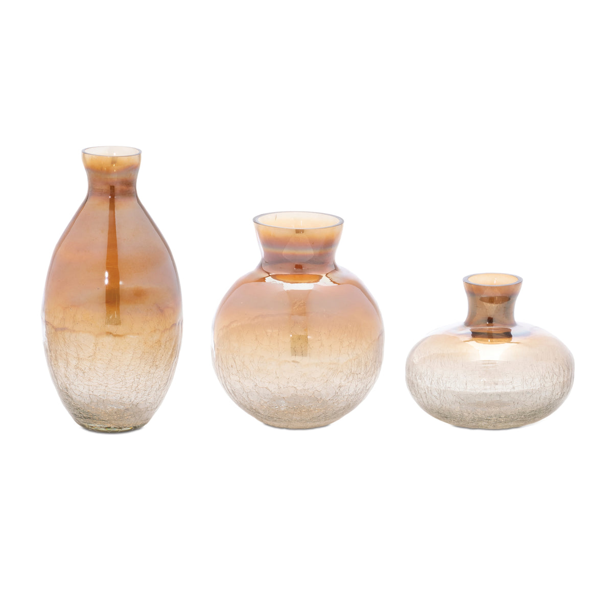 Crackled Glass Bud Vase (Set of 3)