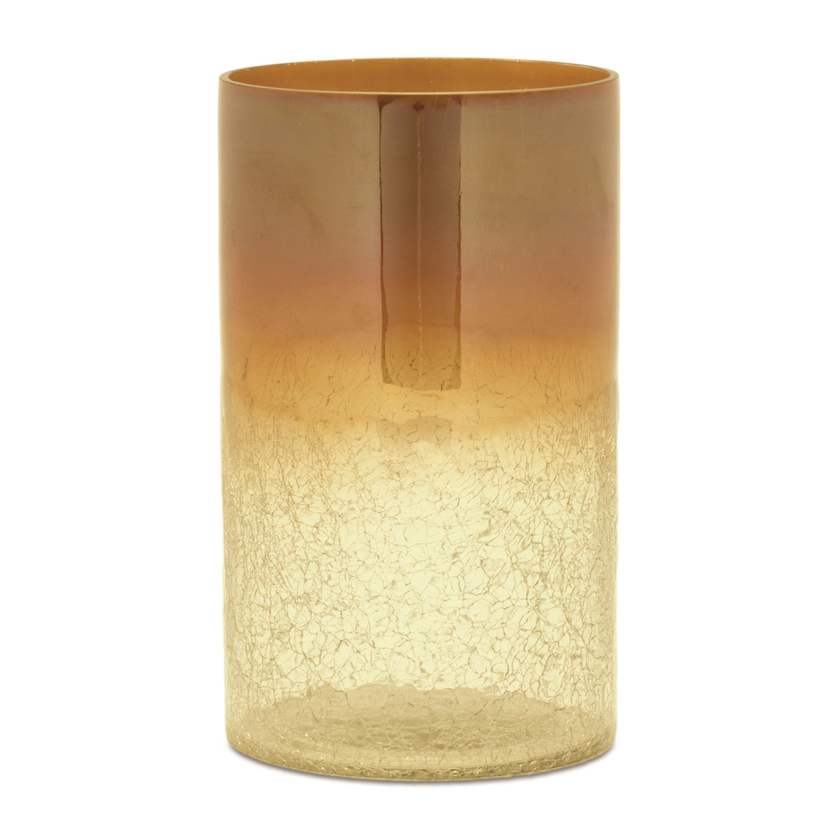 Gold Ombre Crackle Glass Vase (Set of 2)