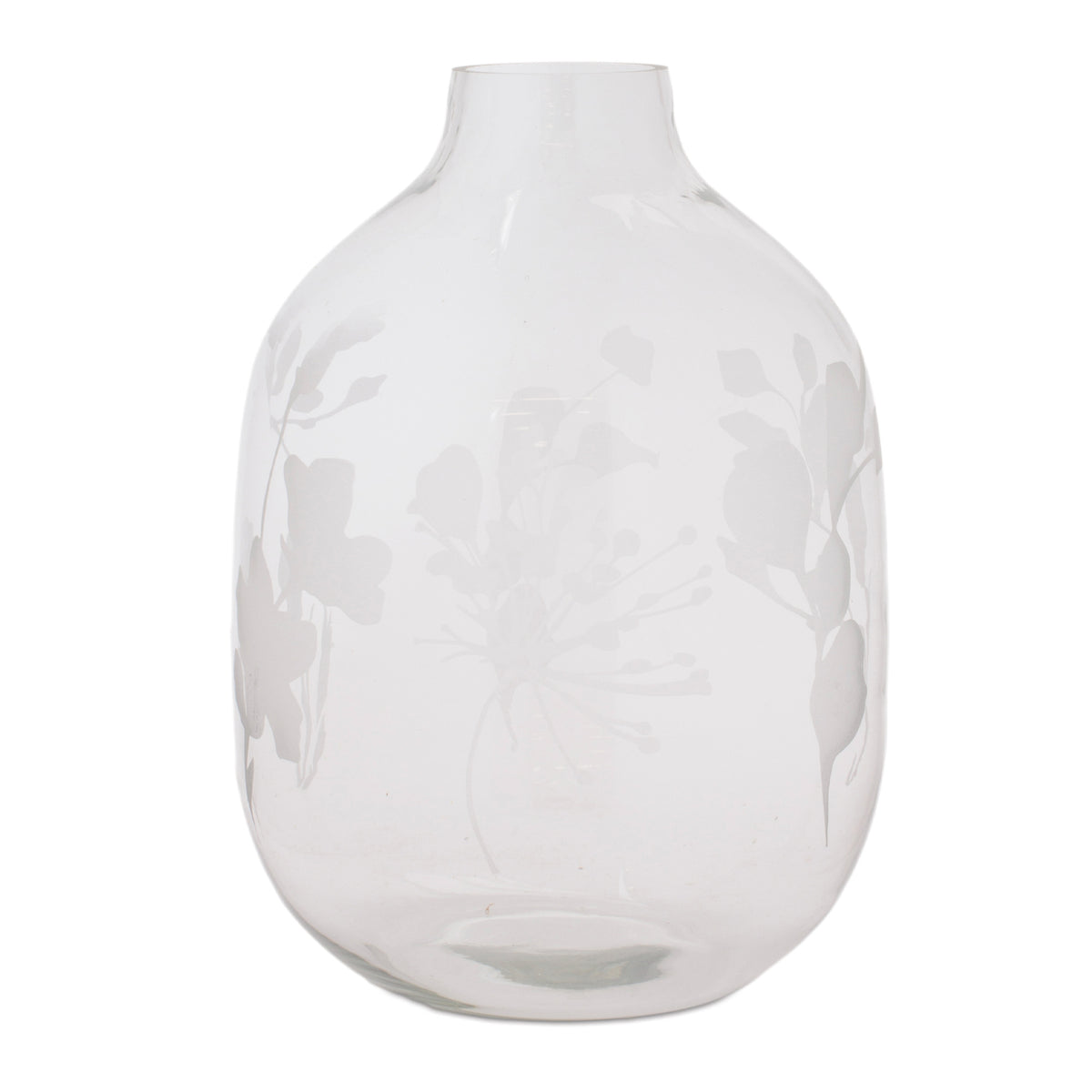 Frosted Floral Glass Vase