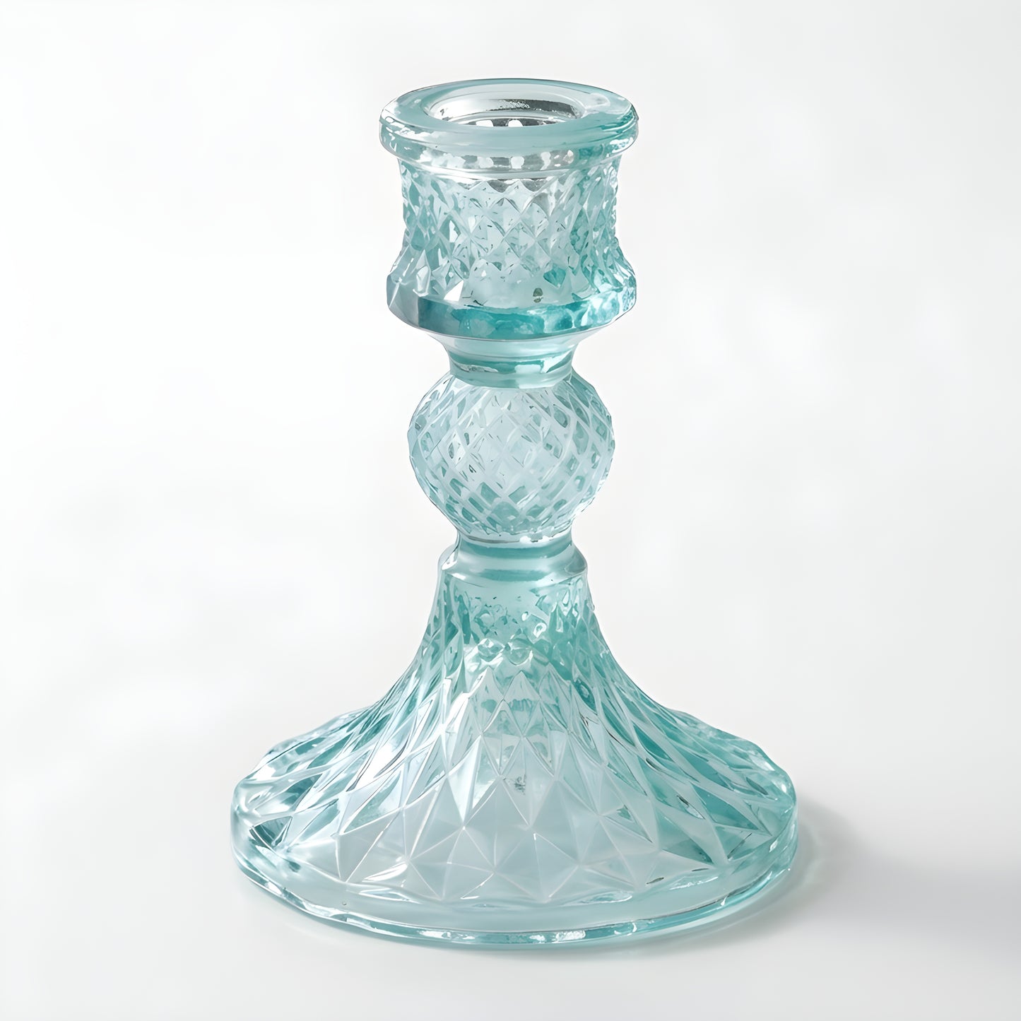 Colored Glass Taper Holder | Aquamarine