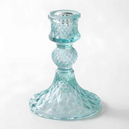 Colored Glass Taper Holder | Aquamarine