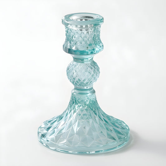 Colored Glass Taper Holder | Aquamarine