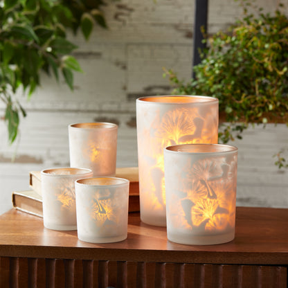 Set of 3 Silver & Gold Glass Votive Candle Holders — additional view