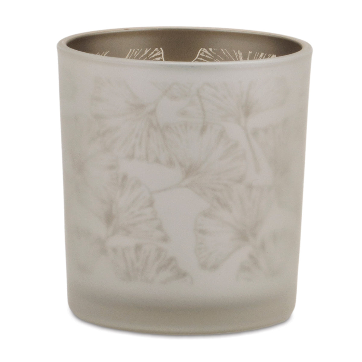 Set of 3 Silver & Gold Glass Votive Candle Holders — additional view