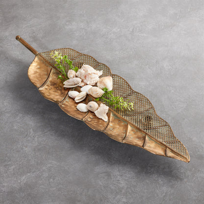 Distressed Metal Leaf Tray (Set of 2) — additional view