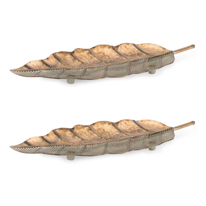 Distressed Metal Leaf Tray (Set of 2) — additional view