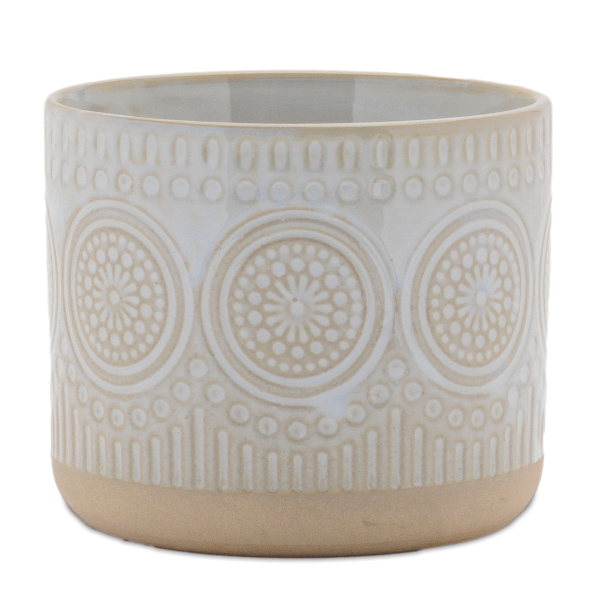 Porcelain Geometric Patterned Planter (Set of 2) — additional view