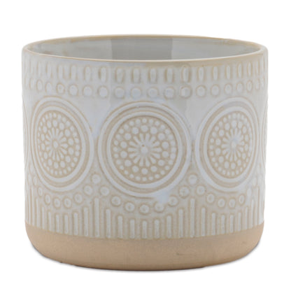 Porcelain Geometric Patterned Planter (Set of 2) — additional view
