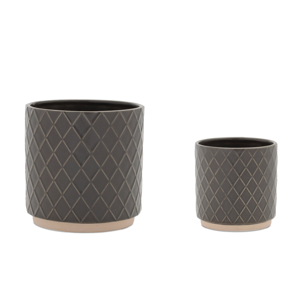 Ceramic Diamond Pattern Planter (Set of 2)