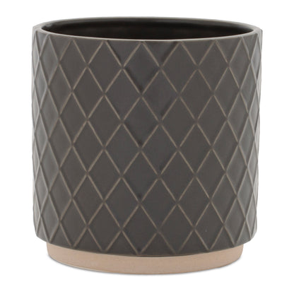 Ceramic Diamond Pattern Planter (Set of 2) — additional view