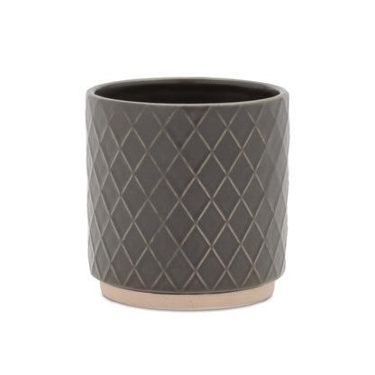 Ceramic Diamond Pattern Planter (Set of 2) — additional view