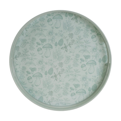 Round Mushroom and Floral Print Tray 13.5"D — additional view