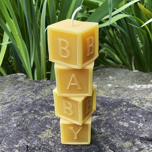 Baby Beeswax Pillar Block Candle
