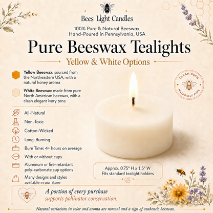 White Refill Tealight Beeswax Candles