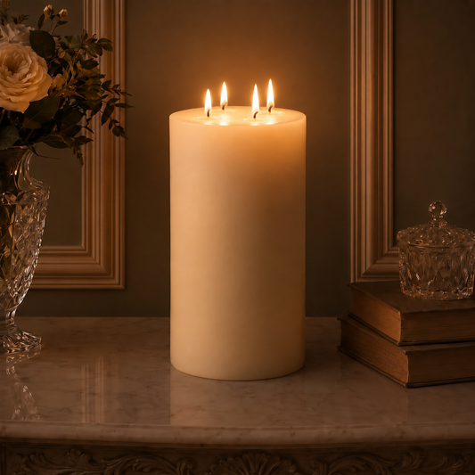6x11" White Beeswax Pillar Candle