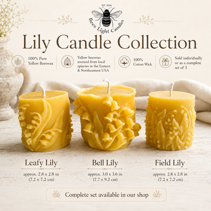 Wandering Lily of the Valley Beeswax Pillar Candles