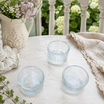 Clear Glass Tealight Holders, Optional Beeswax Candles