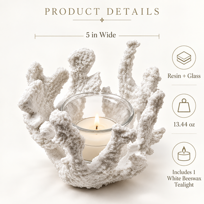 White Coral Tealight Candle Holder