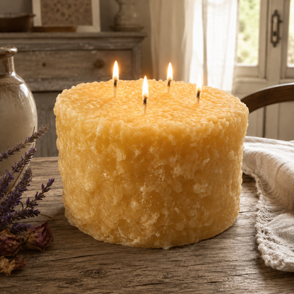 Grubby 6x5" LARGE Pillar Beeswax Candle