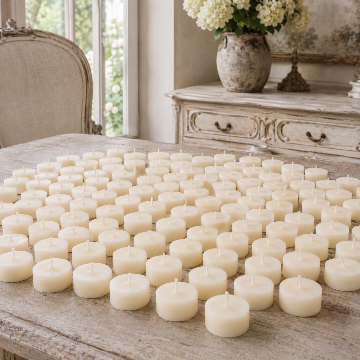 White Refill Tealight Beeswax Candles
