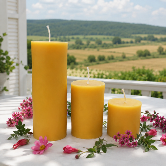 2 Inch Beeswax Pillar Candle Set