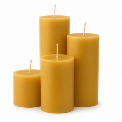2 Inch Beeswax Pillar Candle Set