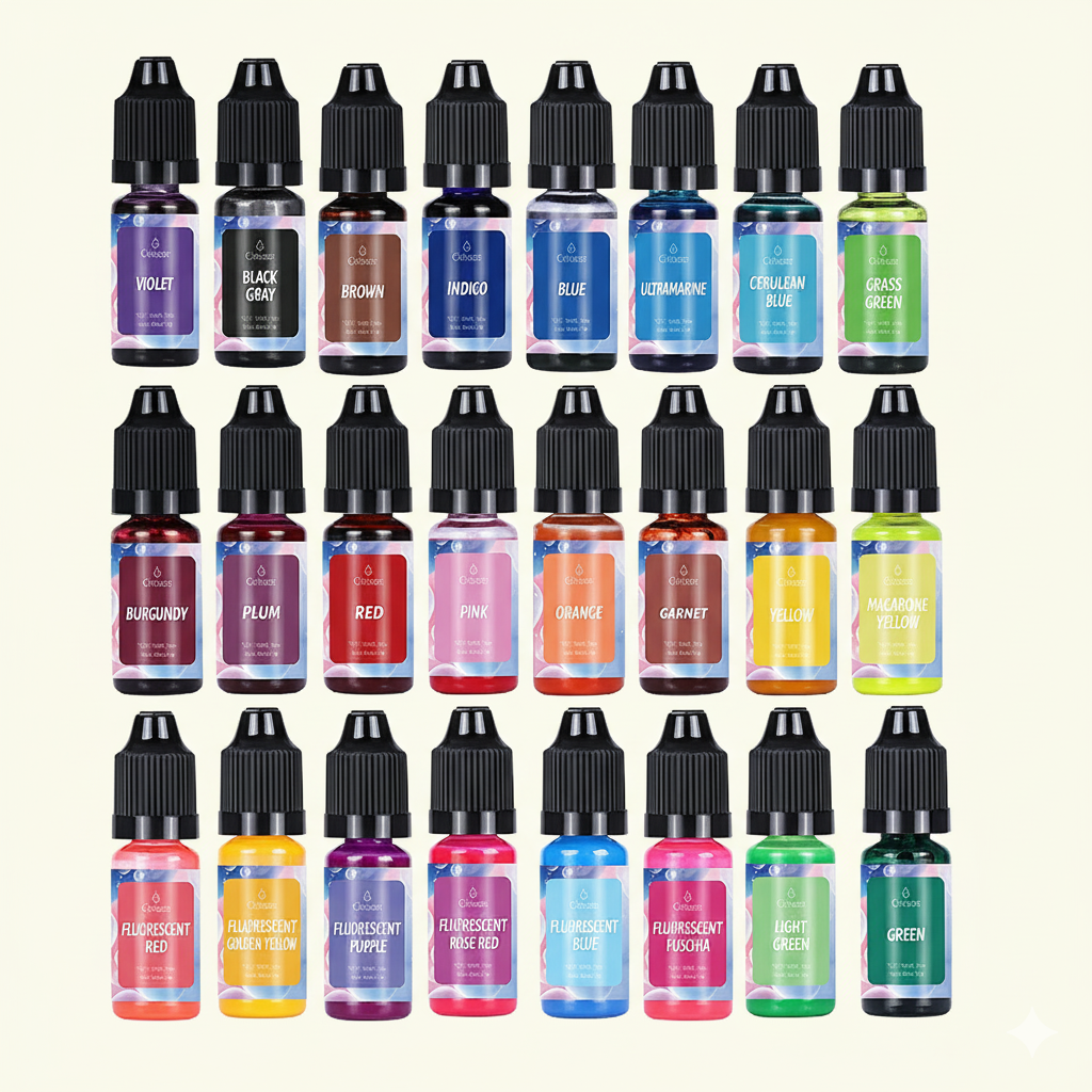 Natural Liquid Candle Pigment Set 24 Rich Colors Dye Colorant
