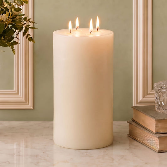 6x11" White Beeswax Pillar Candle